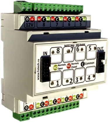 Bloc 8 relee modular cu comanda seriala Image